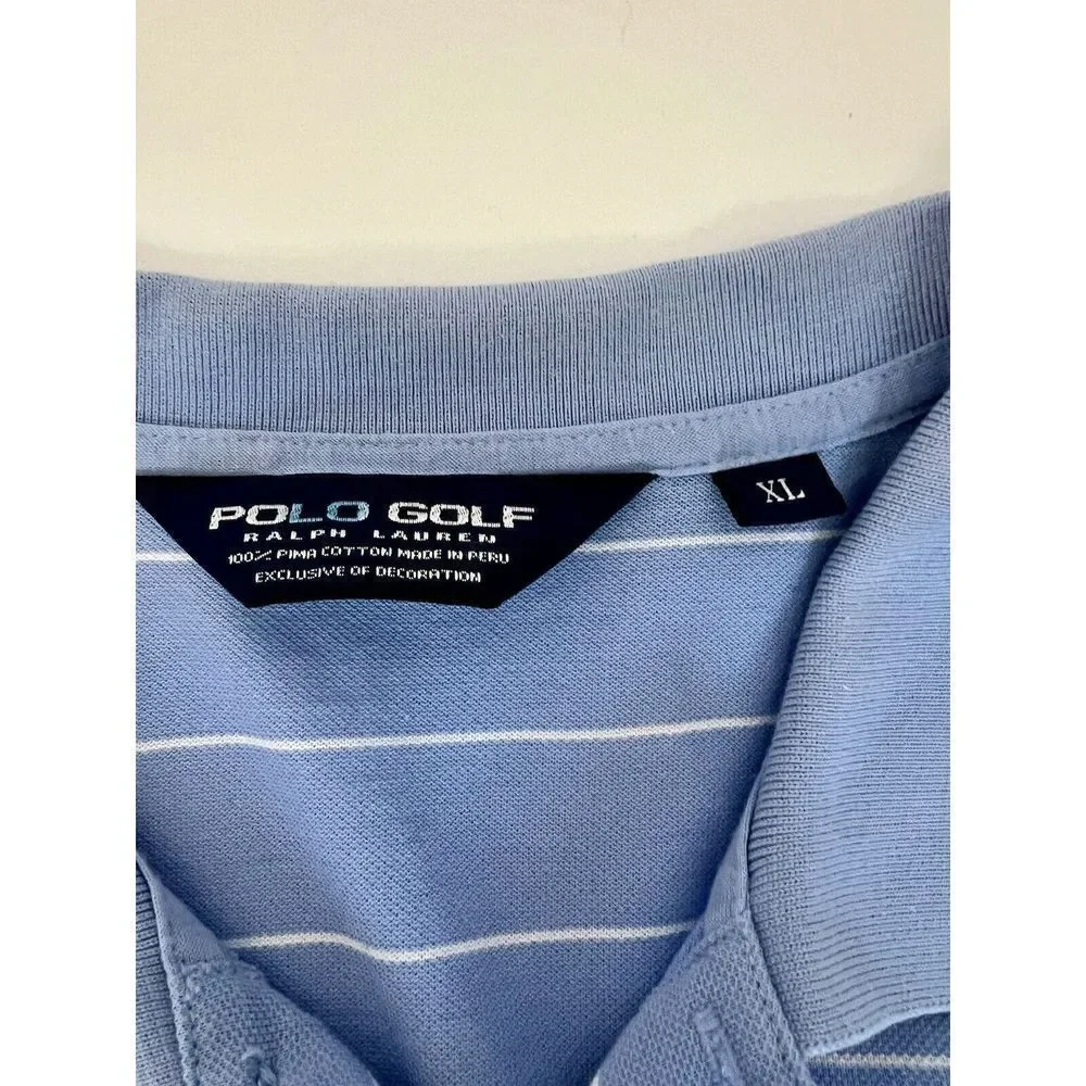 Polo‎ Golf Ralph Lauren Mens XL Blue White Stripe